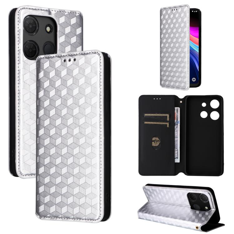 Cubic Grid Texture Flip Leather Phone Case, For TCL K70 NxtPaper 5G, For TCL K70 5G, For TCL K70 SE 4G, For TCL K70 Power / K70 4G, For TCL NxtPaper 70 Pro 5G, For TCL K32 5G / K33 5G, For TCL NxtPaper 60 Ultra 5G, For TCL 60 SE NxtPaper 5G            ...