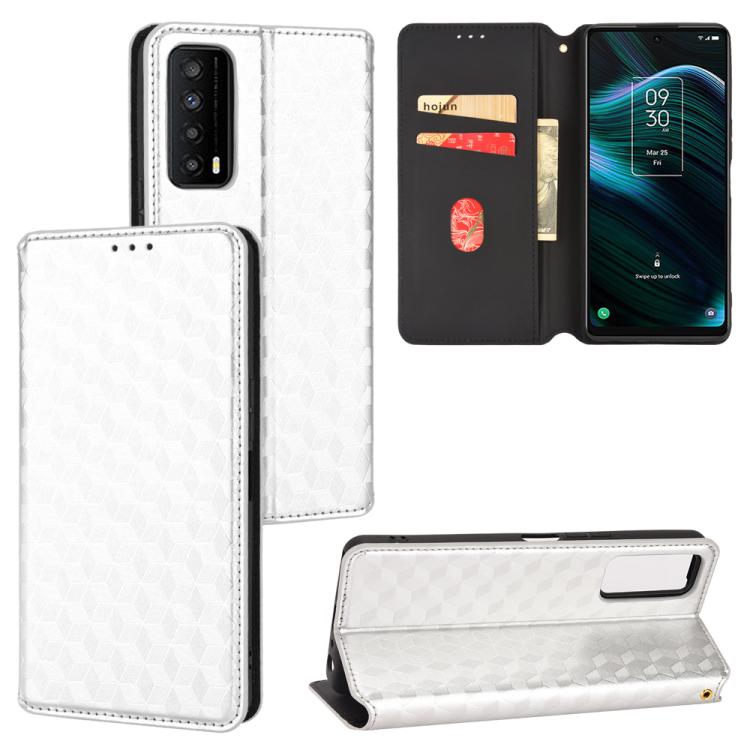 Cubic Grid Texture Flip Leather Phone Case, For TCL 30E / 30 SE / 305 / 306, For TCL Stylus 5G, For TCL 303, For TCL 20 R 5G / 20 AX 5G / Bremen 5G, For TCL 30 4G / 5G / TCL 30+ 5G, For TCL 30 XE 5G / TCL 30 V 5G, For TCL 20E / TCL 20Y, For TCL 20B 615...