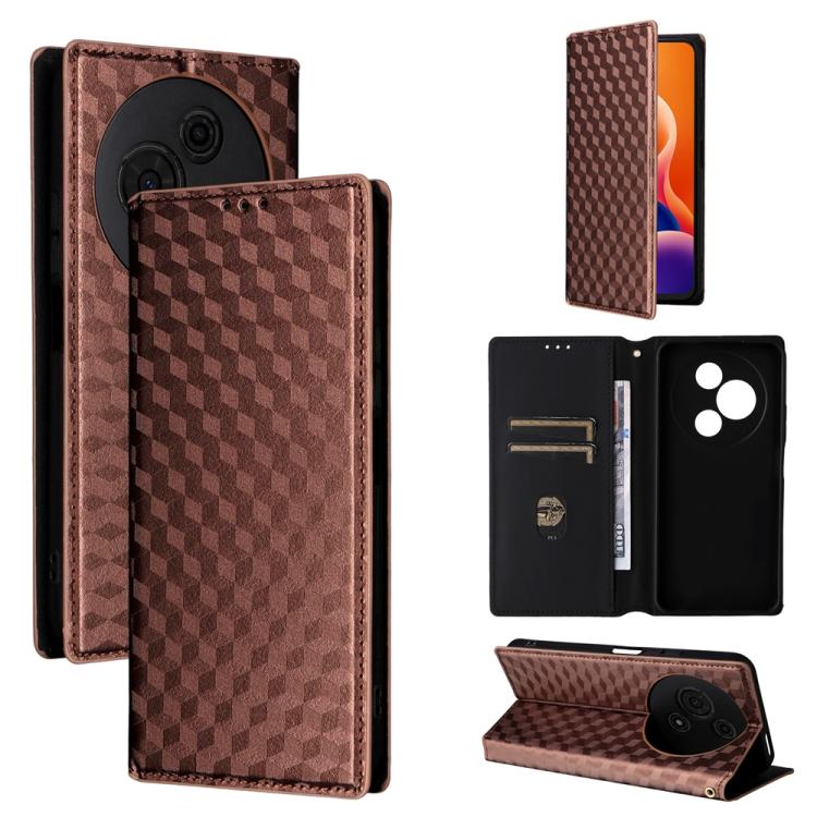 Cubic Grid Texture Flip Leather Phone Case, For TCL K70 NxtPaper 5G, For TCL K70 5G, For TCL K70 SE 4G, For TCL K70 Power / K70 4G, For TCL NxtPaper 70 Pro 5G, For TCL K32 5G / K33 5G, For TCL NxtPaper 60 Ultra 5G, For TCL 60 SE NxtPaper 5G            ...