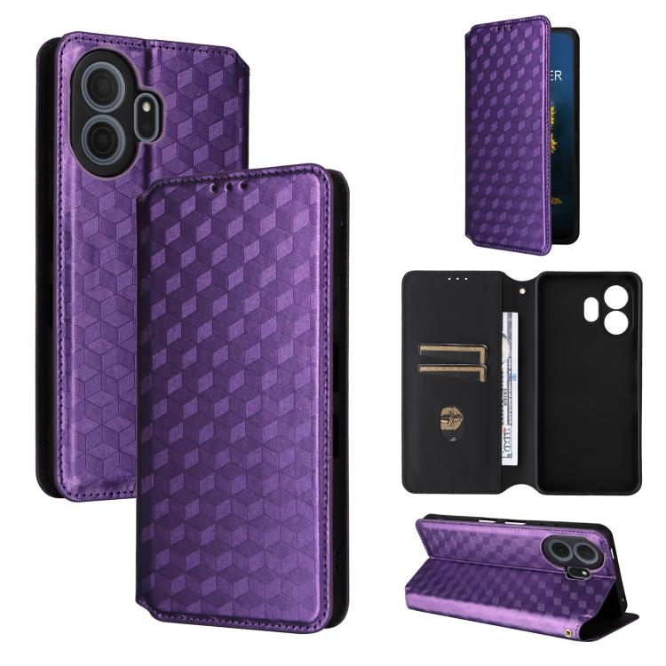 Cubic Grid Texture Flip Leather Phone Case, For TCL K70 NxtPaper 5G, For TCL K70 5G, For TCL K70 SE 4G, For TCL K70 Power / K70 4G, For TCL NxtPaper 70 Pro 5G, For TCL K32 5G / K33 5G, For TCL NxtPaper 60 Ultra 5G, For TCL 60 SE NxtPaper 5G            ...