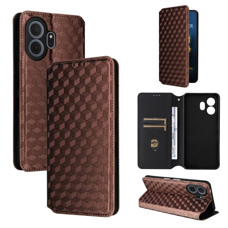 Cubic Grid Texture Flip Leather Phone Case, For TCL K70 NxtPaper 5G, For TCL K70 5G, For TCL K70 SE 4G, For TCL K70 Power / K70 4G, For TCL NxtPaper 70 Pro 5G, For TCL K32 5G / K33 5G, For TCL NxtPaper 60 Ultra 5G, For TCL 60 SE NxtPaper 5G            ...