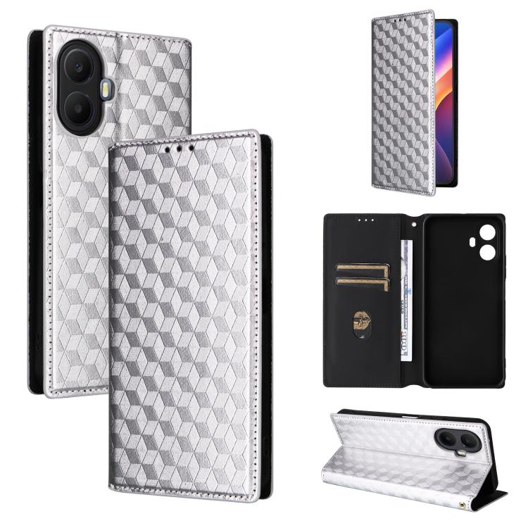 Cubic Grid Texture Flip Leather Phone Case, For TCL K70 NxtPaper 5G, For TCL K70 5G, For TCL K70 SE 4G, For TCL K70 Power / K70 4G, For TCL NxtPaper 70 Pro 5G, For TCL K32 5G / K33 5G, For TCL NxtPaper 60 Ultra 5G, For TCL 60 SE NxtPaper 5G            ...