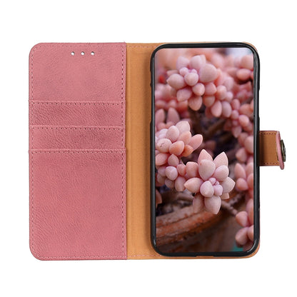 KHAZNEH pink leather flip wallet case showing inner card slots and phone cover
