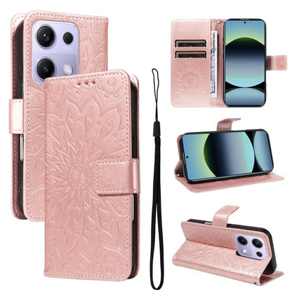 Embossed Sunflower Pattern Flip Leather Phone Case, For Redmi 17C/14C 4G/A4 5G/Poco C75 5G, For Redmi K90 Pro Max/Poco F8 Ultra, For Redmi K90 / Poco F8 Pro, For Redmi 15C 5G/4G EU 173mm/Poco C85 5G, For Redmi 15 5G Global / 15 4G SEA 169.5mm          ...