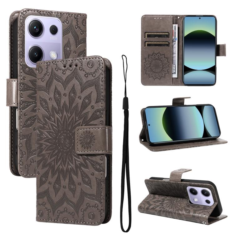 Embossed Sunflower Pattern Flip Leather Phone Case, For Redmi 17C/14C 4G/A4 5G/Poco C75 5G, For Redmi K90 Pro Max/Poco F8 Ultra, For Redmi K90 / Poco F8 Pro, For Redmi 15C 5G/4G EU 173mm/Poco C85 5G, For Redmi 15 5G Global / 15 4G SEA 169.5mm          ...