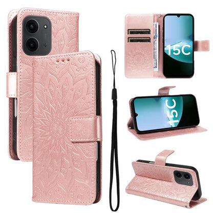 Embossed Sunflower Pattern Flip Leather Phone Case, For Redmi 17C/14C 4G/A4 5G/Poco C75 5G, For Redmi K90 Pro Max/Poco F8 Ultra, For Redmi K90 / Poco F8 Pro, For Redmi 15C 5G/4G EU 173mm/Poco C85 5G, For Redmi 15 5G Global / 15 4G SEA 169.5mm          ...