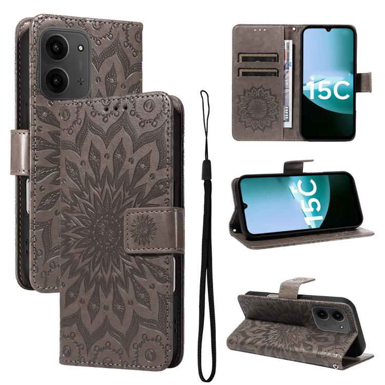 Embossed Sunflower Pattern Flip Leather Phone Case, For Redmi 17C/14C 4G/A4 5G/Poco C75 5G, For Redmi K90 Pro Max/Poco F8 Ultra, For Redmi K90 / Poco F8 Pro, For Redmi 15C 5G/4G EU 173mm/Poco C85 5G, For Redmi 15 5G Global / 15 4G SEA 169.5mm          ...