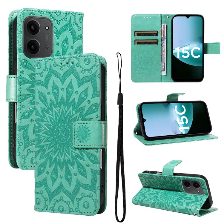 Embossed Sunflower Pattern Flip Leather Phone Case, For Redmi 17C/14C 4G/A4 5G/Poco C75 5G, For Redmi K90 Pro Max/Poco F8 Ultra, For Redmi K90 / Poco F8 Pro, For Redmi 15C 5G/4G EU 173mm/Poco C85 5G, For Redmi 15 5G Global / 15 4G SEA 169.5mm          ...