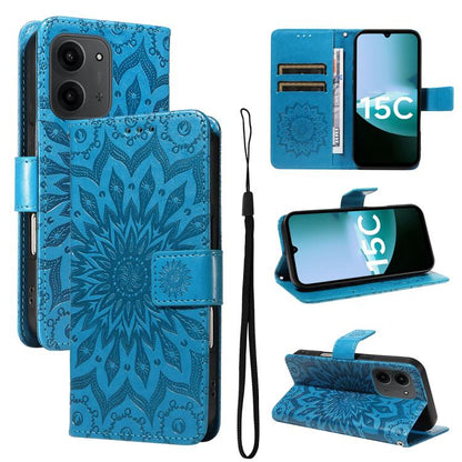 Embossed Sunflower Pattern Flip Leather Phone Case, For Redmi 17C/14C 4G/A4 5G/Poco C75 5G, For Redmi K90 Pro Max/Poco F8 Ultra, For Redmi K90 / Poco F8 Pro, For Redmi 15C 5G/4G EU 173mm/Poco C85 5G, For Redmi 15 5G Global / 15 4G SEA 169.5mm          ...