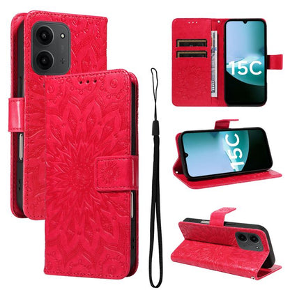 Embossed Sunflower Pattern Flip Leather Phone Case, For Redmi 17C/14C 4G/A4 5G/Poco C75 5G, For Redmi K90 Pro Max/Poco F8 Ultra, For Redmi K90 / Poco F8 Pro, For Redmi 15C 5G/4G EU 173mm/Poco C85 5G, For Redmi 15 5G Global / 15 4G SEA 169.5mm          ...