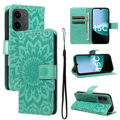Embossed Sunflower Pattern Flip Leather Phone Case, For Redmi 17C/14C 4G/A4 5G/Poco C75 5G, For Redmi K90 Pro Max/Poco F8 Ultra, For Redmi K90 / Poco F8 Pro, For Redmi 15C 5G/4G EU 173mm/Poco C85 5G, For Redmi 15 5G Global / 15 4G SEA 169.5mm          ...
