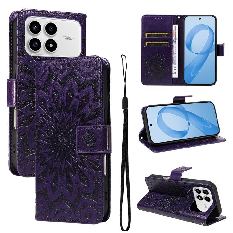 Embossed Sunflower Pattern Flip Leather Phone Case, For Redmi 17C/14C 4G/A4 5G/Poco C75 5G, For Redmi K90 Pro Max/Poco F8 Ultra, For Redmi K90 / Poco F8 Pro, For Redmi 15C 5G/4G EU 173mm/Poco C85 5G, For Redmi 15 5G Global / 15 4G SEA 169.5mm          ...