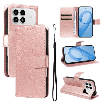 Embossed Sunflower Pattern Flip Leather Phone Case, For Redmi 17C/14C 4G/A4 5G/Poco C75 5G, For Redmi K90 Pro Max/Poco F8 Ultra, For Redmi K90 / Poco F8 Pro, For Redmi 15C 5G/4G EU 173mm/Poco C85 5G, For Redmi 15 5G Global / 15 4G SEA 169.5mm          ...