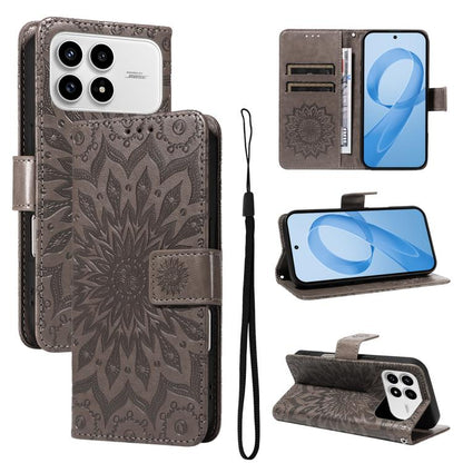 Embossed Sunflower Pattern Flip Leather Phone Case, For Redmi 17C/14C 4G/A4 5G/Poco C75 5G, For Redmi K90 Pro Max/Poco F8 Ultra, For Redmi K90 / Poco F8 Pro, For Redmi 15C 5G/4G EU 173mm/Poco C85 5G, For Redmi 15 5G Global / 15 4G SEA 169.5mm          ...