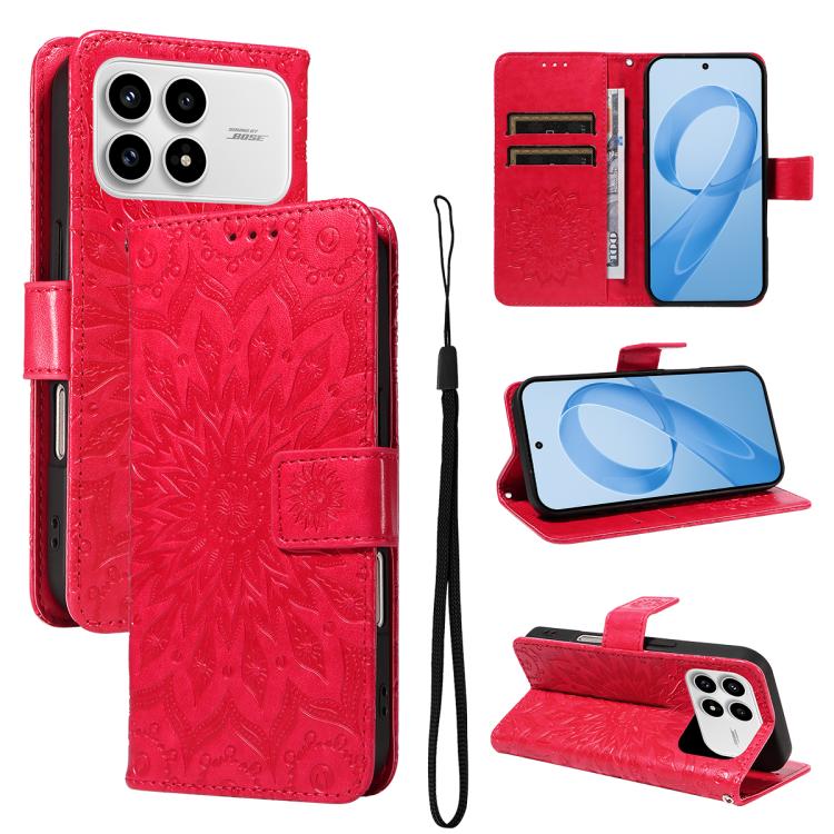 Embossed Sunflower Pattern Flip Leather Phone Case, For Redmi 17C/14C 4G/A4 5G/Poco C75 5G, For Redmi K90 Pro Max/Poco F8 Ultra, For Redmi K90 / Poco F8 Pro, For Redmi 15C 5G/4G EU 173mm/Poco C85 5G, For Redmi 15 5G Global / 15 4G SEA 169.5mm          ...