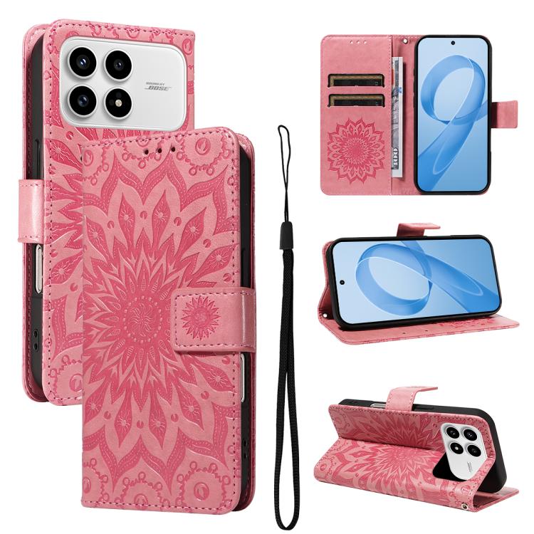 Embossed Sunflower Pattern Flip Leather Phone Case, For Redmi 17C/14C 4G/A4 5G/Poco C75 5G, For Redmi K90 Pro Max/Poco F8 Ultra, For Redmi K90 / Poco F8 Pro, For Redmi 15C 5G/4G EU 173mm/Poco C85 5G, For Redmi 15 5G Global / 15 4G SEA 169.5mm          ...