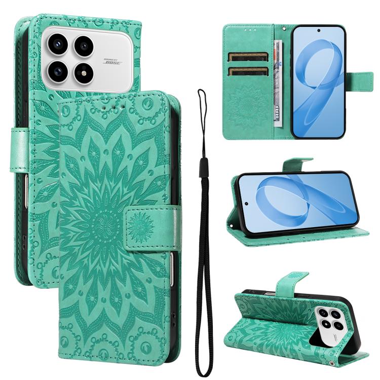 Embossed Sunflower Pattern Flip Leather Phone Case, For Redmi 17C/14C 4G/A4 5G/Poco C75 5G, For Redmi K90 Pro Max/Poco F8 Ultra, For Redmi K90 / Poco F8 Pro, For Redmi 15C 5G/4G EU 173mm/Poco C85 5G, For Redmi 15 5G Global / 15 4G SEA 169.5mm          ...