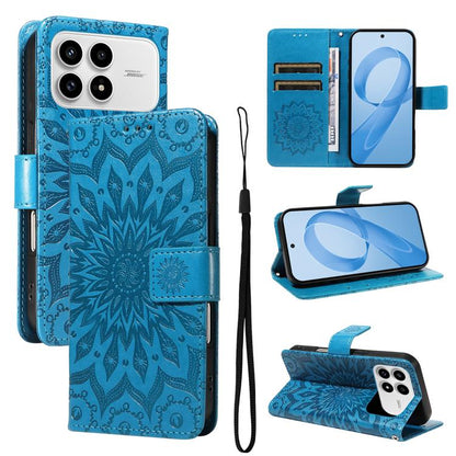 Embossed Sunflower Pattern Flip Leather Phone Case, For Redmi 17C/14C 4G/A4 5G/Poco C75 5G, For Redmi K90 Pro Max/Poco F8 Ultra, For Redmi K90 / Poco F8 Pro, For Redmi 15C 5G/4G EU 173mm/Poco C85 5G, For Redmi 15 5G Global / 15 4G SEA 169.5mm          ...