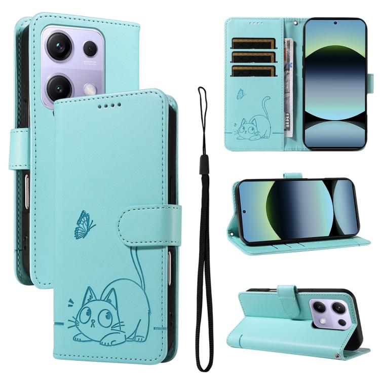 Adorable Cat Embossed Pattern Flip Leather Phone Case, For Redmi 17C/14C 4G/A4 5G/Poco C75 5G, For Redmi K90 Pro Max/Poco F8 Ultra, For Redmi K90/Poco F8 Pro, For Redmi 15C 5G/4G EU 173mm/Poco C85 5G, For Redmi 15 5G Global / 15 4G SEA 169.5mm         ...
