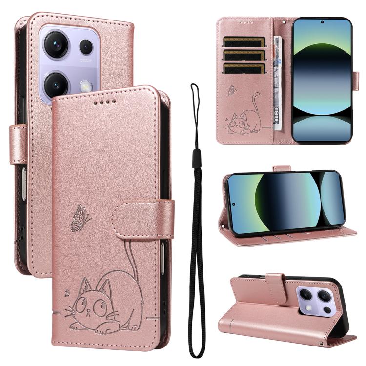 Adorable Cat Embossed Pattern Flip Leather Phone Case, For Redmi 17C/14C 4G/A4 5G/Poco C75 5G, For Redmi K90 Pro Max/Poco F8 Ultra, For Redmi K90/Poco F8 Pro, For Redmi 15C 5G/4G EU 173mm/Poco C85 5G, For Redmi 15 5G Global / 15 4G SEA 169.5mm         ...