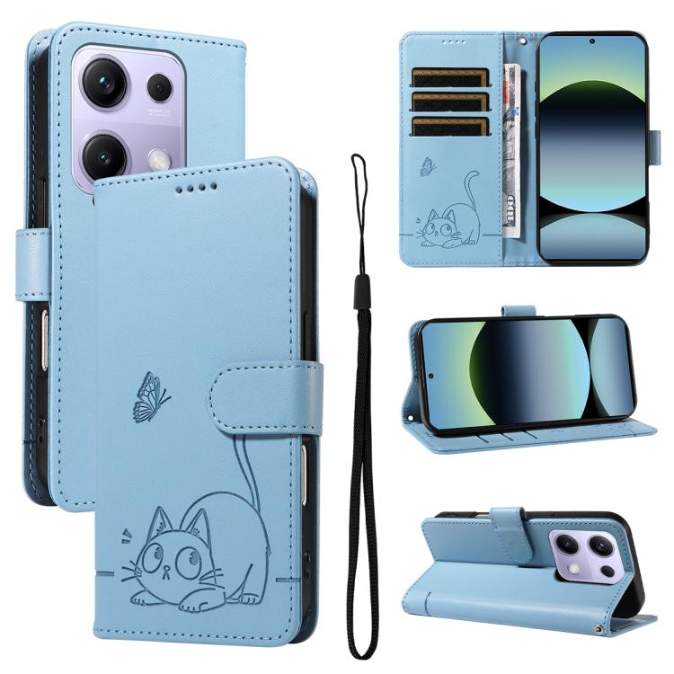 Adorable Cat Embossed Pattern Flip Leather Phone Case, For Redmi 17C/14C 4G/A4 5G/Poco C75 5G, For Redmi K90 Pro Max/Poco F8 Ultra, For Redmi K90/Poco F8 Pro, For Redmi 15C 5G/4G EU 173mm/Poco C85 5G, For Redmi 15 5G Global / 15 4G SEA 169.5mm         ...
