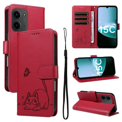 Adorable Cat Embossed Pattern Flip Leather Phone Case, For Redmi 17C/14C 4G/A4 5G/Poco C75 5G, For Redmi K90 Pro Max/Poco F8 Ultra, For Redmi K90/Poco F8 Pro, For Redmi 15C 5G/4G EU 173mm/Poco C85 5G, For Redmi 15 5G Global / 15 4G SEA 169.5mm         ...