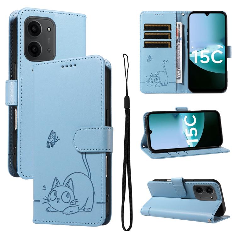 Adorable Cat Embossed Pattern Flip Leather Phone Case, For Redmi 17C/14C 4G/A4 5G/Poco C75 5G, For Redmi K90 Pro Max/Poco F8 Ultra, For Redmi K90/Poco F8 Pro, For Redmi 15C 5G/4G EU 173mm/Poco C85 5G, For Redmi 15 5G Global / 15 4G SEA 169.5mm         ...