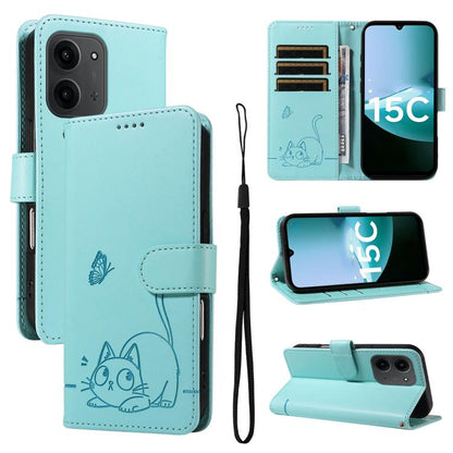 Adorable Cat Embossed Pattern Flip Leather Phone Case, For Redmi 17C/14C 4G/A4 5G/Poco C75 5G, For Redmi K90 Pro Max/Poco F8 Ultra, For Redmi K90/Poco F8 Pro, For Redmi 15C 5G/4G EU 173mm/Poco C85 5G, For Redmi 15 5G Global / 15 4G SEA 169.5mm         ...