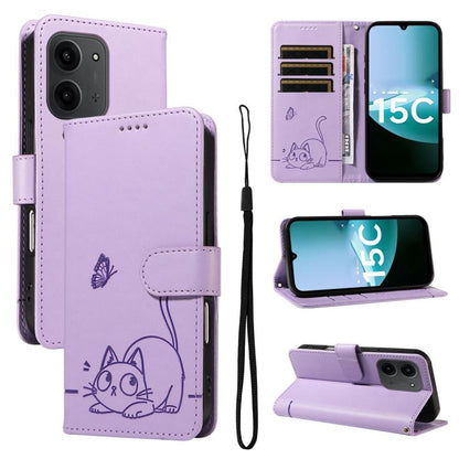 Adorable Cat Embossed Pattern Flip Leather Phone Case, For Redmi 17C/14C 4G/A4 5G/Poco C75 5G, For Redmi K90 Pro Max/Poco F8 Ultra, For Redmi K90/Poco F8 Pro, For Redmi 15C 5G/4G EU 173mm/Poco C85 5G, For Redmi 15 5G Global / 15 4G SEA 169.5mm         ...
