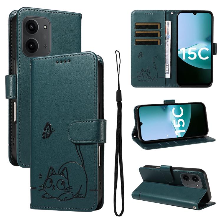 Adorable Cat Embossed Pattern Flip Leather Phone Case, For Redmi 17C/14C 4G/A4 5G/Poco C75 5G, For Redmi K90 Pro Max/Poco F8 Ultra, For Redmi K90/Poco F8 Pro, For Redmi 15C 5G/4G EU 173mm/Poco C85 5G, For Redmi 15 5G Global / 15 4G SEA 169.5mm         ...
