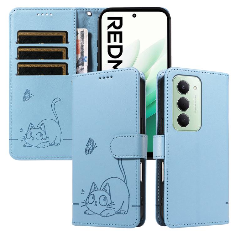 Adorable Cat Embossed Pattern Flip Leather Phone Case, For Redmi 17C/14C 4G/A4 5G/Poco C75 5G, For Redmi K90 Pro Max/Poco F8 Ultra, For Redmi K90/Poco F8 Pro, For Redmi 15C 5G/4G EU 173mm/Poco C85 5G, For Redmi 15 5G Global / 15 4G SEA 169.5mm         ...
