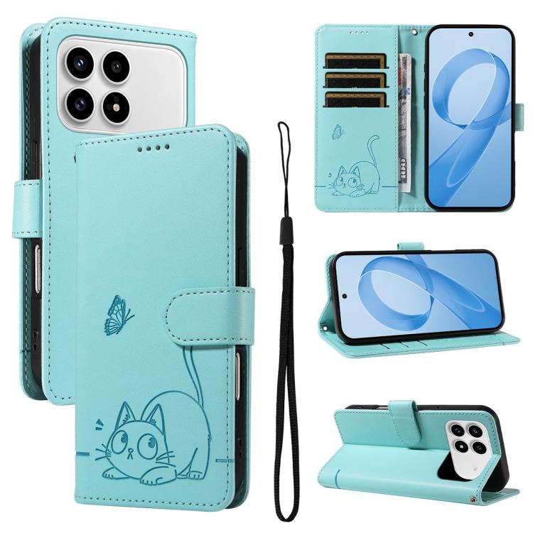 Adorable Cat Embossed Pattern Flip Leather Phone Case, For Redmi 17C/14C 4G/A4 5G/Poco C75 5G, For Redmi K90 Pro Max/Poco F8 Ultra, For Redmi K90/Poco F8 Pro, For Redmi 15C 5G/4G EU 173mm/Poco C85 5G, For Redmi 15 5G Global / 15 4G SEA 169.5mm         ...