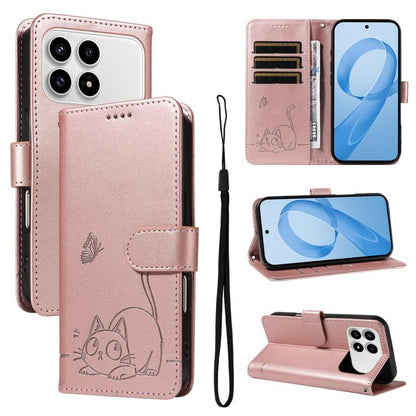 Adorable Cat Embossed Pattern Flip Leather Phone Case, For Redmi 17C/14C 4G/A4 5G/Poco C75 5G, For Redmi K90 Pro Max/Poco F8 Ultra, For Redmi K90/Poco F8 Pro, For Redmi 15C 5G/4G EU 173mm/Poco C85 5G, For Redmi 15 5G Global / 15 4G SEA 169.5mm         ...