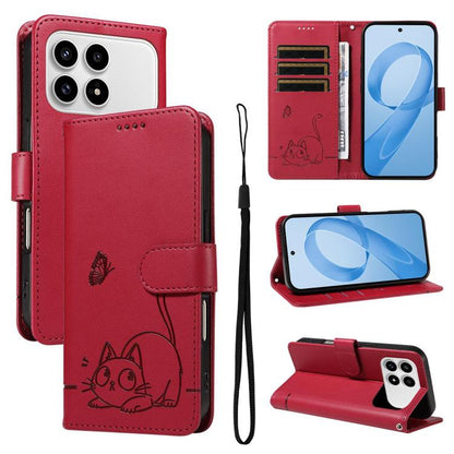 Adorable Cat Embossed Pattern Flip Leather Phone Case, For Redmi 17C/14C 4G/A4 5G/Poco C75 5G, For Redmi K90 Pro Max/Poco F8 Ultra, For Redmi K90/Poco F8 Pro, For Redmi 15C 5G/4G EU 173mm/Poco C85 5G, For Redmi 15 5G Global / 15 4G SEA 169.5mm         ...