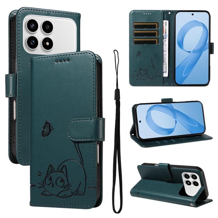 Adorable Cat Embossed Pattern Flip Leather Phone Case, For Redmi 17C/14C 4G/A4 5G/Poco C75 5G, For Redmi K90 Pro Max/Poco F8 Ultra, For Redmi K90/Poco F8 Pro, For Redmi 15C 5G/4G EU 173mm/Poco C85 5G, For Redmi 15 5G Global / 15 4G SEA 169.5mm         ...