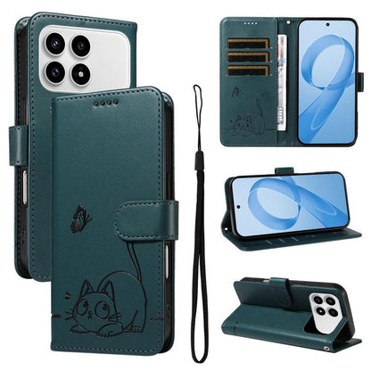 Adorable Cat Embossed Pattern Flip Leather Phone Case, For Redmi 17C/14C 4G/A4 5G/Poco C75 5G, For Redmi K90 Pro Max/Poco F8 Ultra, For Redmi K90/Poco F8 Pro, For Redmi 15C 5G/4G EU 173mm/Poco C85 5G, For Redmi 15 5G Global / 15 4G SEA 169.5mm         ...