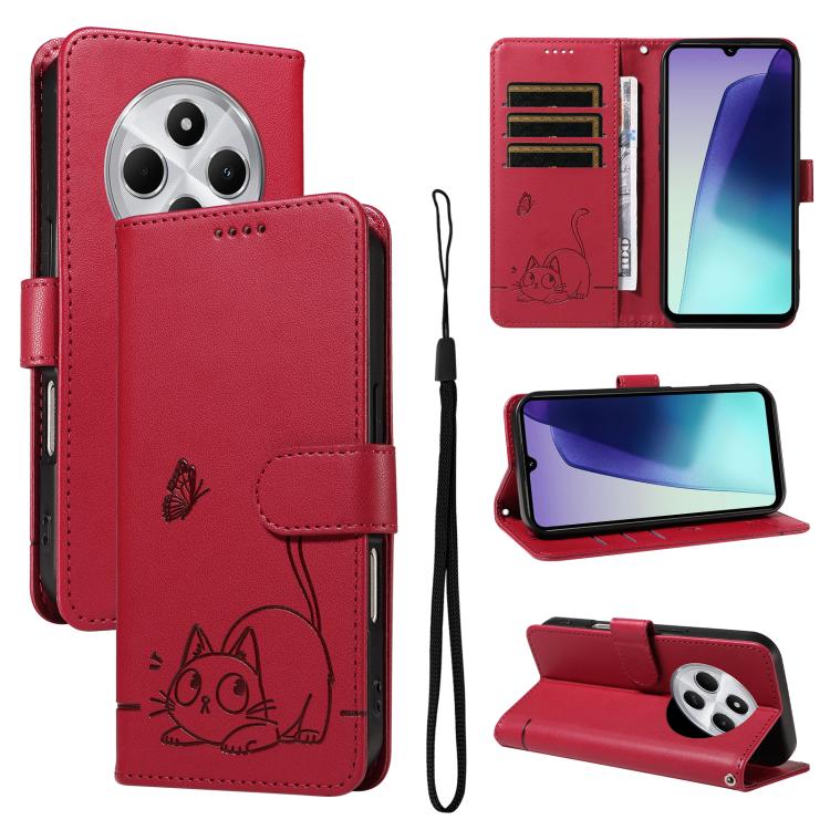 Adorable Cat Embossed Pattern Flip Leather Phone Case, For Redmi 17C/14C 4G/A4 5G/Poco C75 5G, For Redmi K90 Pro Max/Poco F8 Ultra, For Redmi K90/Poco F8 Pro, For Redmi 15C 5G/4G EU 173mm/Poco C85 5G, For Redmi 15 5G Global / 15 4G SEA 169.5mm         ...