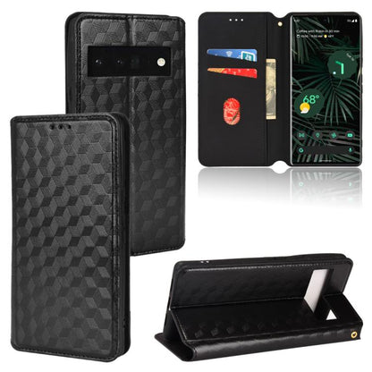 Cubic Grid Texture Flip Leather Phone Case, For Google Pixel 6 Pro, For Google Pixel 6
