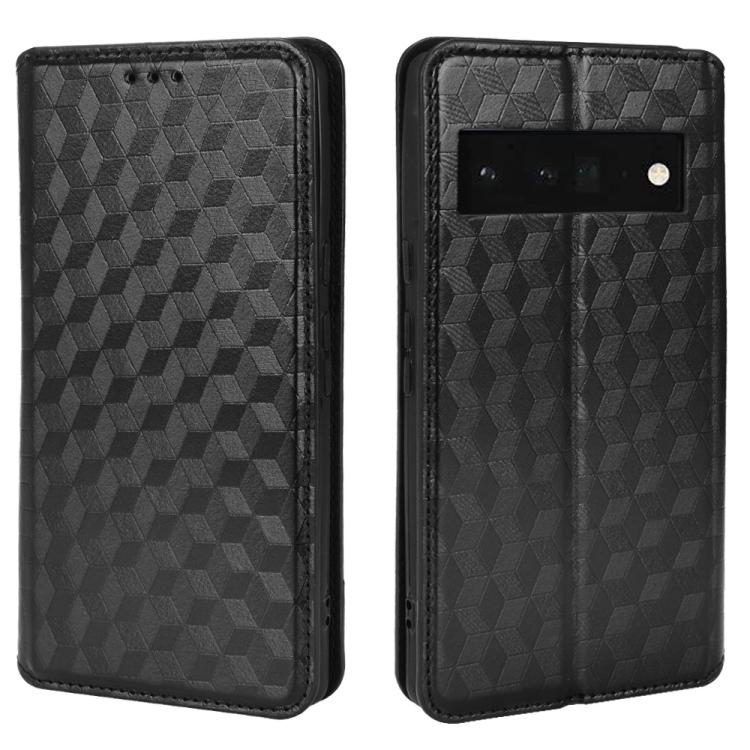 Cubic Grid Texture Flip Leather Phone Case, For Google Pixel 6 Pro, For Google Pixel 6