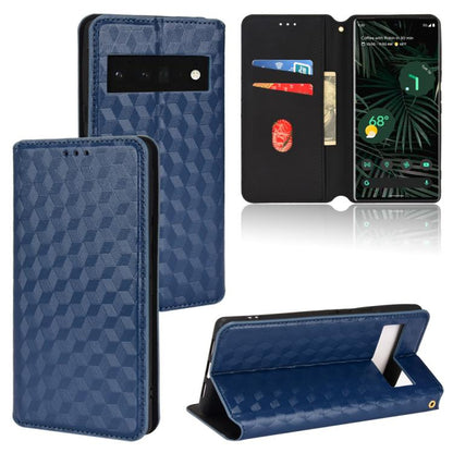Cubic Grid Texture Flip Leather Phone Case, For Google Pixel 6 Pro, For Google Pixel 6