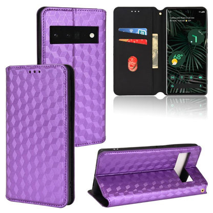 Cubic Grid Texture Flip Leather Phone Case, For Google Pixel 6 Pro, For Google Pixel 6
