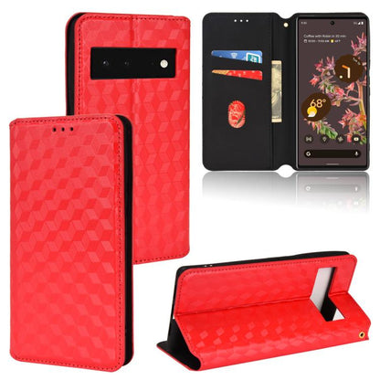 Cubic Grid Texture Flip Leather Phone Case, For Google Pixel 6 Pro, For Google Pixel 6