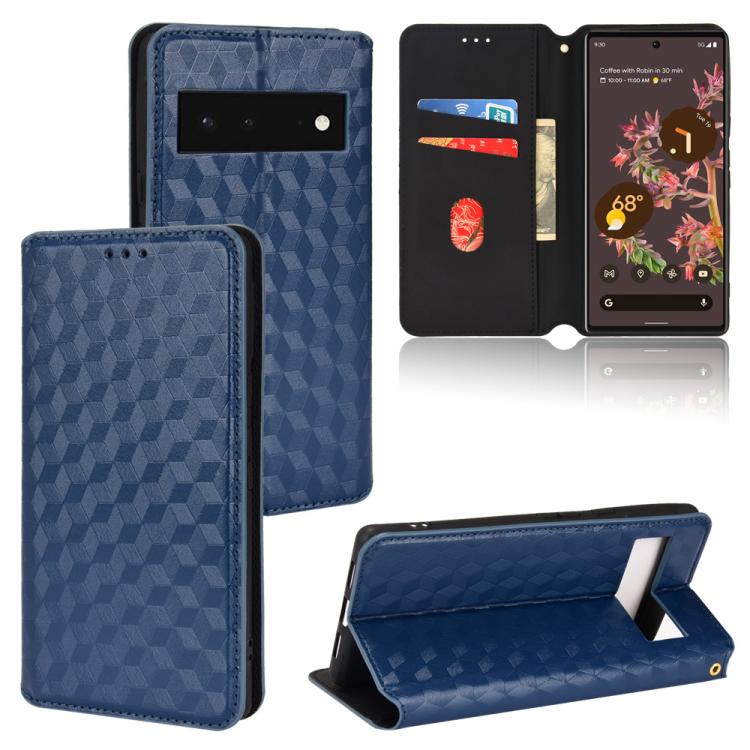 Cubic Grid Texture Flip Leather Phone Case, For Google Pixel 6 Pro, For Google Pixel 6