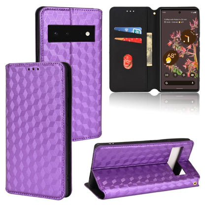 Cubic Grid Texture Flip Leather Phone Case, For Google Pixel 6 Pro, For Google Pixel 6
