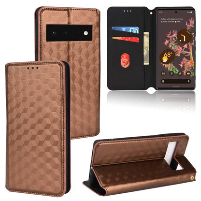 Cubic Grid Texture Flip Leather Phone Case, For Google Pixel 6 Pro, For Google Pixel 6