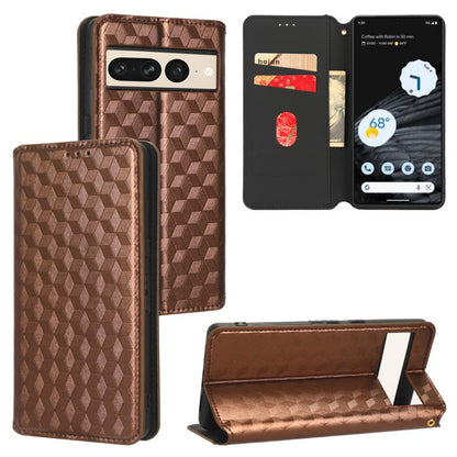 Cubic Grid Texture Flip Leather Phone Case, For Google Pixel 11 Pro XL, For Google Pixel 11 / Pixel 11 Pro, For Google Pixel 10a, For Google Pixel 10 Pro XL, For Google Pixel 10 / Pixel 10 Pro, For Google Pixel 9a, For Google Pixel 9 Pro XL            ...