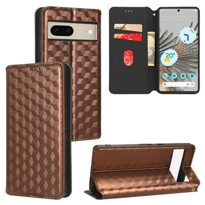 Cubic Grid Texture Flip Leather Phone Case, For Google Pixel 11 Pro XL, For Google Pixel 11 / Pixel 11 Pro, For Google Pixel 10a, For Google Pixel 10 Pro XL, For Google Pixel 10 / Pixel 10 Pro, For Google Pixel 9a, For Google Pixel 9 Pro XL            ...