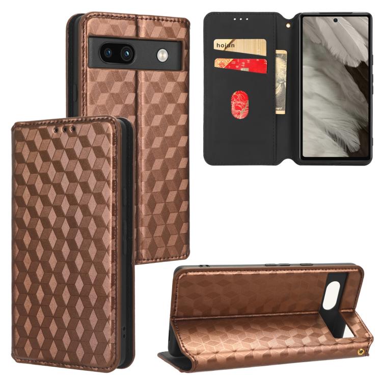 Cubic Grid Texture Flip Leather Phone Case, For Google Pixel 11 Pro XL, For Google Pixel 11 / Pixel 11 Pro, For Google Pixel 10a, For Google Pixel 10 Pro XL, For Google Pixel 10 / Pixel 10 Pro, For Google Pixel 9a, For Google Pixel 9 Pro XL            ...