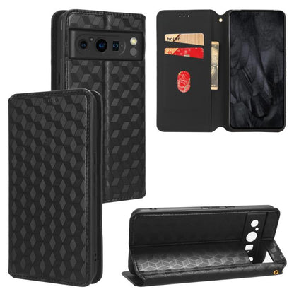 Cubic Grid Texture Flip Leather Phone Case, For Google Pixel 11 Pro XL, For Google Pixel 11 / Pixel 11 Pro, For Google Pixel 10a, For Google Pixel 10 Pro XL, For Google Pixel 10 / Pixel 10 Pro, For Google Pixel 9a, For Google Pixel 9 Pro XL            ...