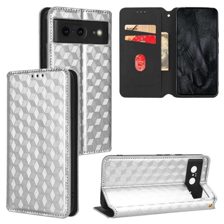 Cubic Grid Texture Flip Leather Phone Case, For Google Pixel 11 Pro XL, For Google Pixel 11 / Pixel 11 Pro, For Google Pixel 10a, For Google Pixel 10 Pro XL, For Google Pixel 10 / Pixel 10 Pro, For Google Pixel 9a, For Google Pixel 9 Pro XL            ...